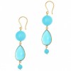 Silver 925 earrings gold-plated with turquoise and blue crystal