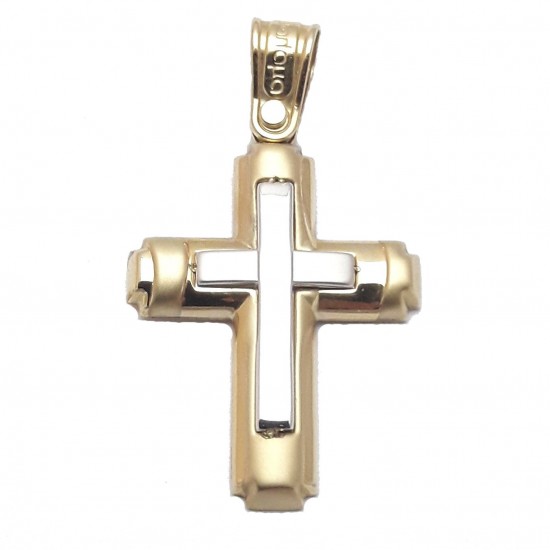 Gold Cross K14 twin color for baptism or for engagement