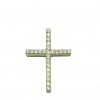 Cross in gold K14 sharpened and natural zircons in white color for baptism 