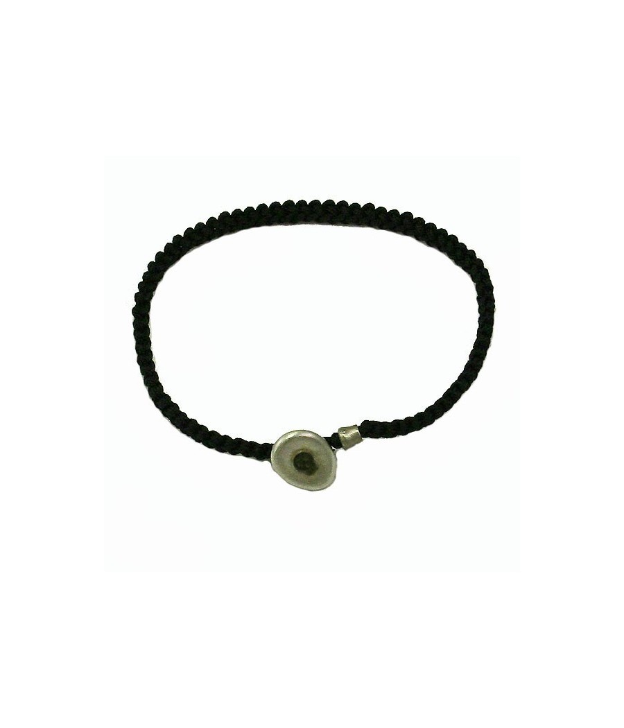 Silver men handcuff macrame lace and head design motif