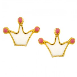 Children's silver earrings gold-plated and enamel
