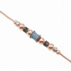 Silver Bracelet 925 rose gold plated with turquoise elements and zirconia in black color
