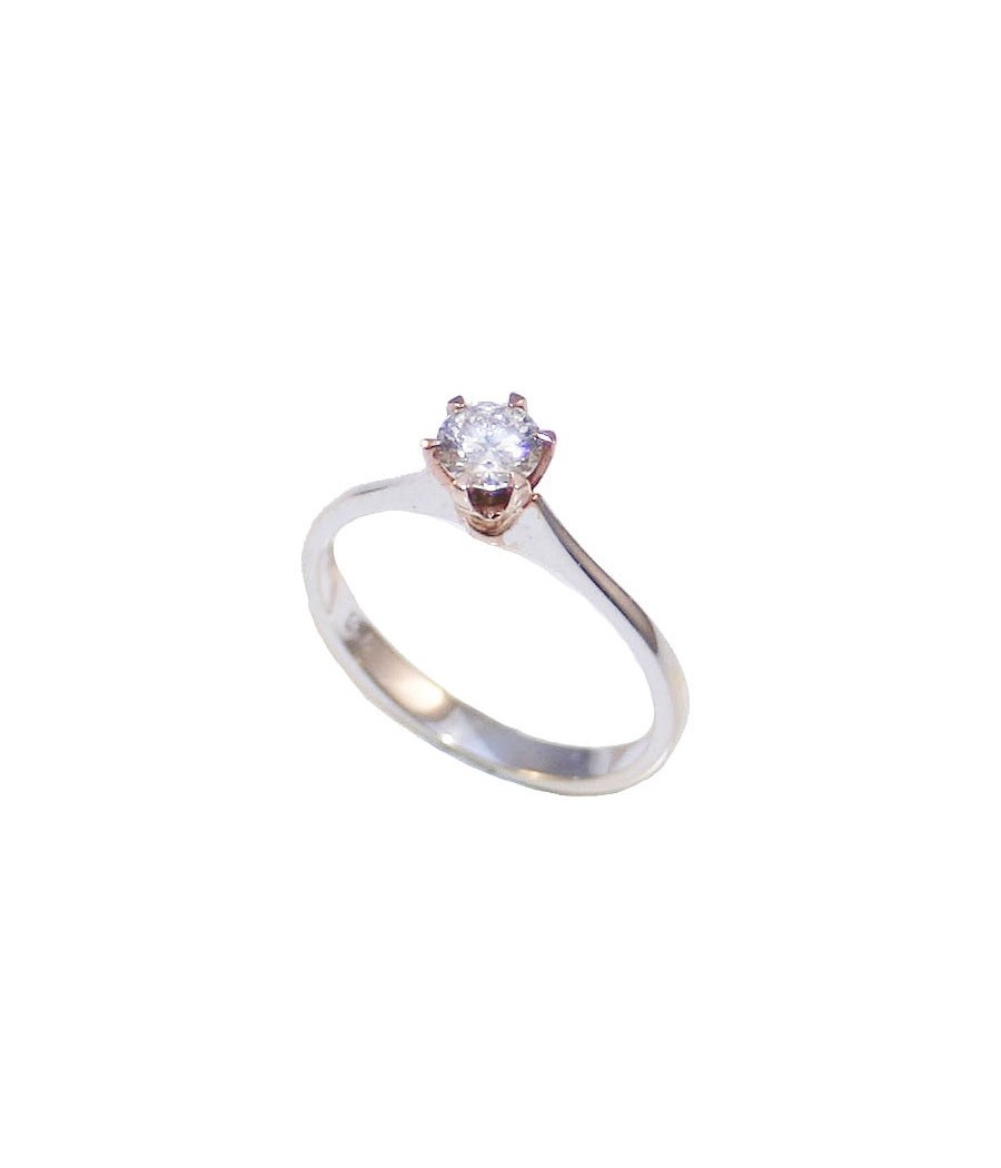 Wedding ring in K18 white gold with a natural diamond 