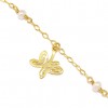 Bracelet silver gold-plated with butterfly pattern and pearls