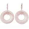 Silver earrings rings with white zircon and rose gold-plated
