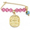 Children's nanny sterling silver gold plated with colorful quartz for baptism