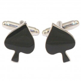 Stainless Steel Men's Cufflinks with Card Game Stick design 