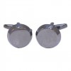 Stainless steel men's cufflinks in black round color MAT136