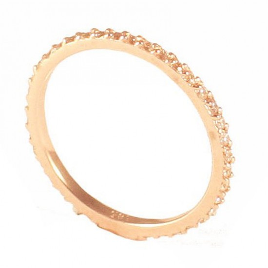 Rose gold ring K14 with white zircon No.51 P120120