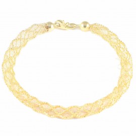 Bracelet in gold K14 with sock type knitting  U68680