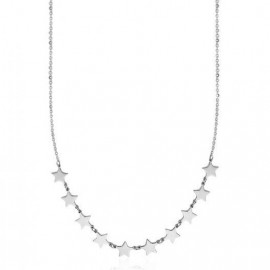Stainless steel necklace with stars design in white color  CK1351
