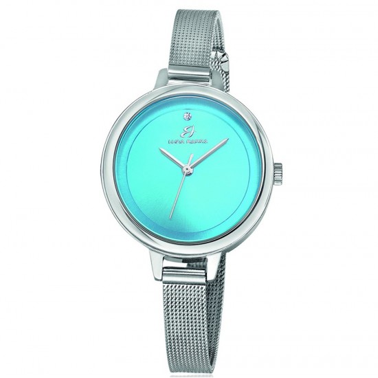 Steel watch with bracelet and turquoise plate   BW218