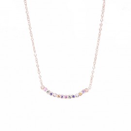 Rainbow silver necklace with natural zircons  04071495