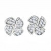 Sterling silver flower design earrings with white zircon SKA1630