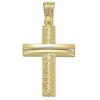 Σταυρός σε χρυσό Κ14 λουστραριστός και φυσικά ζιρκόνια σε λευκό χρώμα για βάπτιση 3351