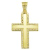 Cross in gold K14 polished and natural zircons in white color for baptism 