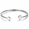 Bracelet with heart in white and white glitter from stainless steel  BK1879