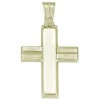 Cross in gold K14 polished and matte for baptism 25535