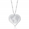 Stainless steel heart and earth necklace  CK1442