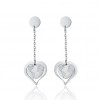 Stainless steel earrings with heart shape and earth map  OK1055