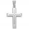 Cross in white gold K14 polished and matte Cross in the middle for baptism