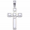 Cross in white gold K14 polished and matte in the middle for baptism