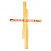 Σταυρός Κ14 σε ροζ χρυσό με λευκά ζιργκόν και τραχισμένο το σώμα του σταυρού 2841