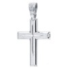 Cross in white gold K14 polished and sharpened with polished Cross in the middle 2235