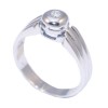 White-gold wedding ring in K18 white gold with a natural diamond 