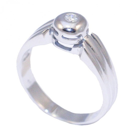 Δαχτυλίδι μονόπετρο σε λευκόχρυσο Κ18 με φυσικό διαμάντι