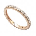 Rose Gold ring K9 with white zircons No. 53