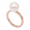 Sterling silver ring with rose gilt and pearl  U2819