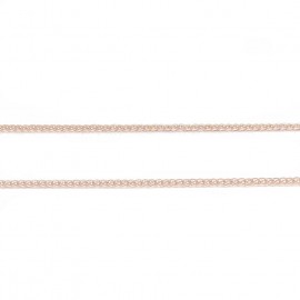 Silver Square Slate Chain with Pink Gold Plating Length 45cm 20255