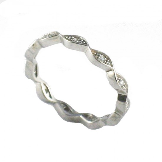 Ring made of 925 silver, allover and natural zircons in white color 