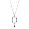 Sterling silver necklace with oval ring with black zircon rose gold plating and spinel Chain length 40-45cm