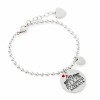 Stainless steel bracelet with heart and message of students thanks teacher BK1787