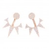 Sterling silver earrings hanging with white zircons and rose gold plating EA161422