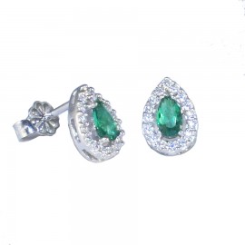 Platinum earrings K14 rosettes in drop design 13712