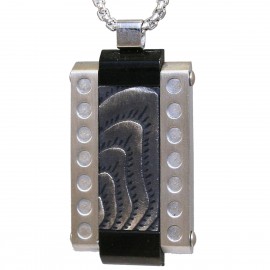 Men's pendant plate made of stainless steel and chain 45-50cm