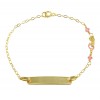 Children's bracelet gold K9 with the word girl with enamel and quartz 13110