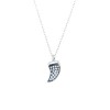 Sterling silver horn necklace with black platinum and white zircons Chain length 40-45cm