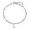 Bracelet with stainless steel star and white crystals  BK1965