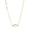 Gold necklace K9 with blue eye and Cross with white zircons 1717BE