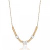 Necklace with butterfly in gold color and white crystals CK1493