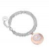 Bracelet with round pendant in rose gold color and white  BK1610
