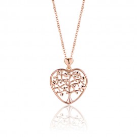 Necklace with heart and the tree of life in rose gold color  CK1265