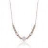 Necklace with the four-leaf clover of luck in pink gold color with white crystals made of stainless steel CK1491