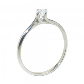 Δαχτυλίδι από ατόφιο ασήμι 925 μονόπετρο με λευκό ζιργκόν και σχέδιο την φλόγα 10776