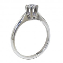 Δαχτυλίδι από ατόφιο ασήμι 925 μονόπετρο με λευκό ζιργκόν 241142