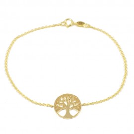 Sterling silver bracelet gold plated with the tree of life  15011